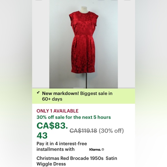 Vintage 50’s red brocade satin dress by Prestige Formal, holiday parties! Large - Picture 12 of 17